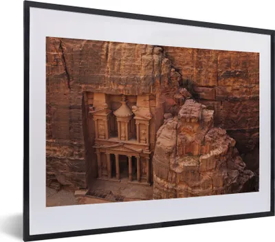 Produktbild von MuchoWow® MuchoWow® Gerahmtes Poster Antiker, aus Sandstein gehauener Tempel in Petra in Jordanien 40x30 cm - Poster mit zchwarzem Bilderrahmen - Bilderrahmen - Poster im Rahmen
