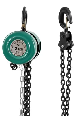 Produktbild von Handkettenzug - Kettenflaschenzug - Tragkraft 1 t/1000 kg - Hubhöhe 3 m - Mangan-/Legierter Stahl - Hakenöffnung 3,4 cm - Grün/Rot