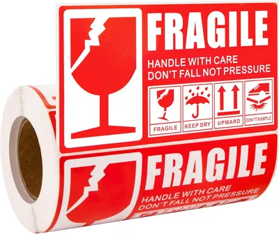 Imagen del producto de Etiquetas frágiles, autoadhesivas, 300 unidades, 70 x 130 mm, para embalajes