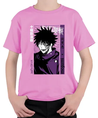 Obrázek produktu pro Jujutsu Kaisen Megumi Fushiguro Anime Manga tmavě fialové krvavé Uni dětské tričko, růžová, 140 €