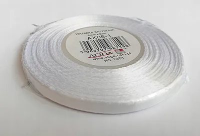 Produktbild von Aliga Satinband Weiß 6mm x 32 Meter Dekoratives Band