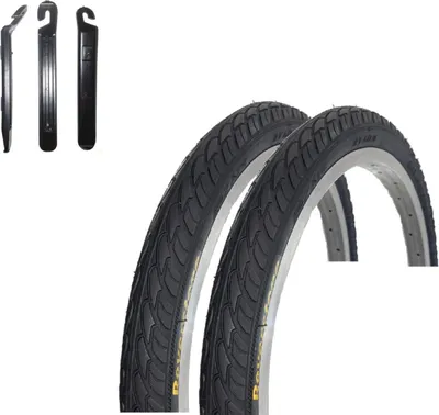Produktbild von 2 x Roverstone HY 159  "24" Fahrradreifen Fahrradmantel Schwarz 47-507  (24 x 1,75)  inkl.Reifenheber