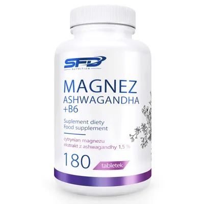 Produktbild von SFD Magnesium mit Ashwagandha + B6, 180 Kapseln - Vitalitätsunterstützung