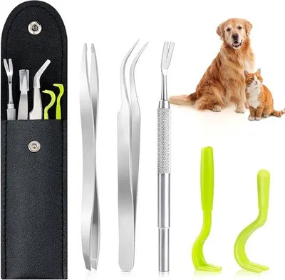 Produktbild von Famanu Zeckenentferner Set - 5-teilig - Edelstahl - Für Menschen und Tiere