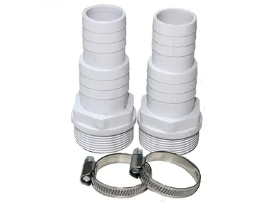 Produktbild von 2 x Schlauchtülle d38/32 mm x 1 1/2" AG Anschlüsstülle mit Schlauchschellen