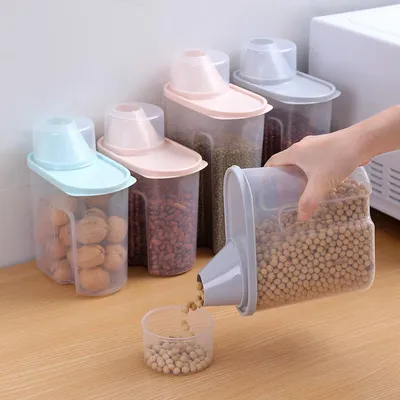 Produktbild von Vorratsdose PP, 4-tlg. Vorratsbehälter Set, Aufbewahrungsbox Küche mit Deckel, Küche Organizer, Vorratsgläser, Frischhaltedose, für Müsli, Cornflakes
