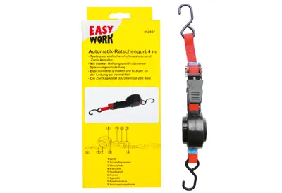 Produktbild von Easy Work Automatik-Ratschengurt 25 mm x 4 m, schwarz/rot