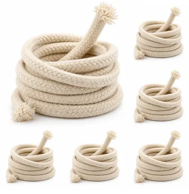 Öllampen-Docht Set 6 Stück, Baumwolle, Ø 6 mm, 100 cm