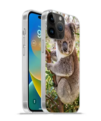 Produktbild von MuchoWow® Handyhülle Schutzhülle Hülle für Apple iPhone 14 Pro - Softcase Koala - Blätter - Kinder - Jungen - Mädchen Silikon Softcase Handy Hülle - Umschlag