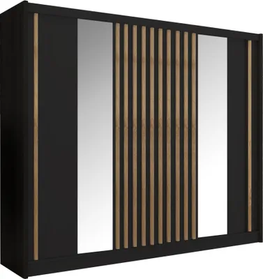 Obrázok produktu pre Kondela Šatníková skriňa s posuvnými dverami Ladder 250 - čierna / dub craft