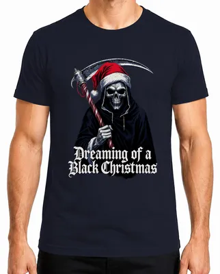 Obrázek produktu pro Sensenmann Totenkopf Gothic Santa Herren T-Shirt, Navy, M