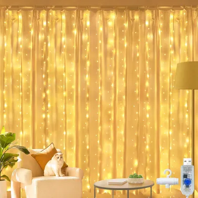 Obrázok produktu pre LED svetelný reťazec, 2 metre – 200 LED – USB – IP44 (vodotesný) – 8 režimov – teplá biela – vhodné do interiéru aj exteriéru