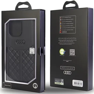 Obrázok produktu pre Puzdro Audi z pravej kože na Iphone 14 Pro Max - Czarne
