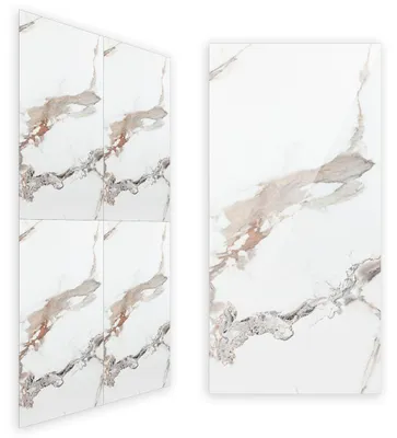 Immagine prodotto di Pannelli murali Vigevee, 120x60 cm, effetto marmo bianco e oro, materiale composito – set da 4