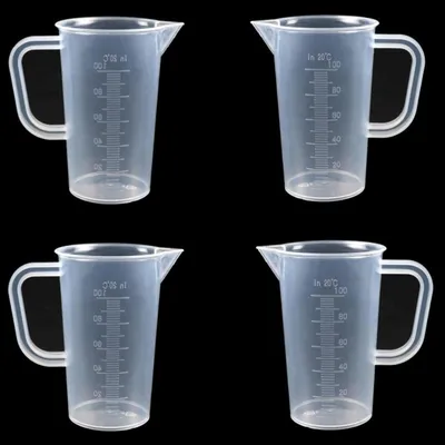 Productafbeelding van Maatbeker, 100 ml, 4 stuks, transparant kunststof, hittebestendig
