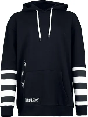 Produktbild von Wednesday Kapuzenpullover Damen Death And Flowers - Oversize schwarz/weiß XXL