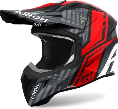 Produktbild von Crosshelm Schutzhelm Quadhelm AIROH Aviator Ace 2 Proud Schwarz Rot Größe M
