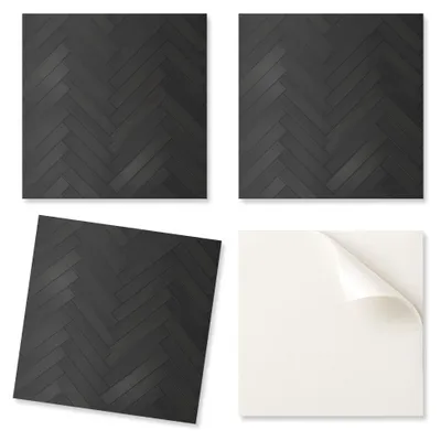 Image de Carreaux de vinyle adhésifs à motif chevrons, imprimés, de 20 x 20 x 20 cm
