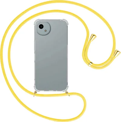 Produktbild von Handykette Backcover-Schutzhülle mit Band (Metall goldfarben) für Sharp Aquos wish 4 - gelb