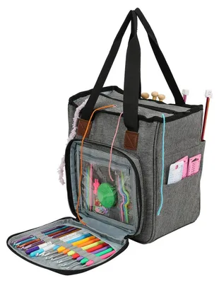 Produktbild von Tragbare Häkelnadeltasche für Strickzubehör mit vielen Fächern