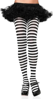 Produktbild von Ringelstrumpfhose schwarz-weiß Größe: XL