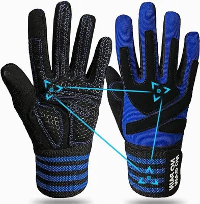 Produktbild von Famanu Trainingshandschuhe Halbfinger - Polschutz, verbesserte Grip, Blau, Größe L