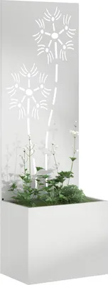 Zdjęcie produktu dla Donica Ogrodowa Z Dekoracyjną Płytą Srebrny 50 X 140 Cm Lumarko!