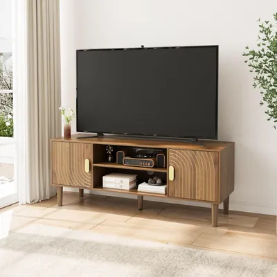 TV-Ständer 120 cm, Mid-Century-Design, für TVs bis 55 Zoll