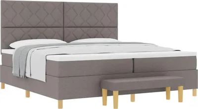 Produktbild von Boxspringbett mit Matratze Taupe 200 x 200 cm Stoff