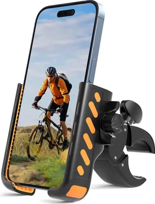 Produktbild von Handyhalterung für Fahrrad und Motorrad, 360° drehbarer Lenkerclip, geeignet für Elektroroller, kompatibel mit Handys von 4 bis 7 Zoll.