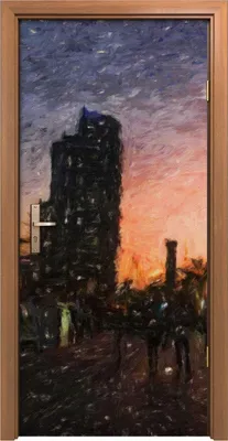 Produktbild von Türposter 90x200 cm Türaufkleber Türtapete Türfolie Klebefolie Landschafts architektur moderne Stadt