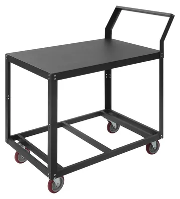 Produktbild von Stahl-Werkbank - Mobiler Arbeitstisch - Schwerlast - Tragfähigkeit 159 kg - Mit Rollen - Für Garage/Werkstatt/Industrie - Schwarz