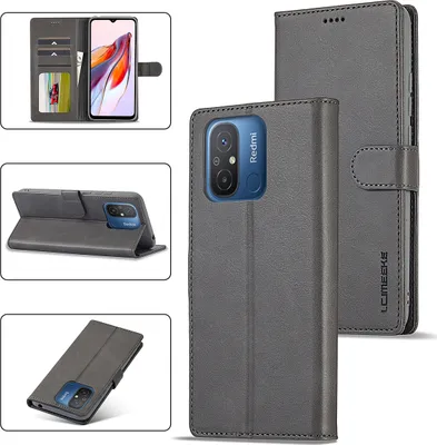 Produktbild von Redmi A1 Hülle, Klapphüllen Brieftasche Leder Magnetverschluss Ständer Schutzhülle für Xiaomi Redmi A1 Gris