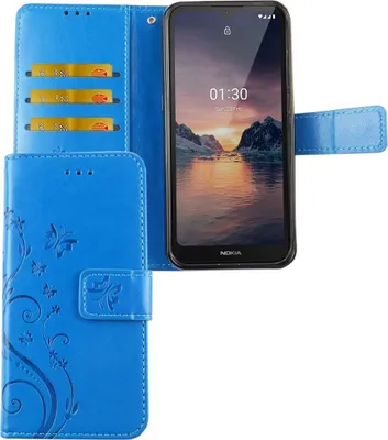 Produktbild von Nokia 1.3 Handy Hülle Schutz Tasche Cover Flip Case Kartenfach Blau