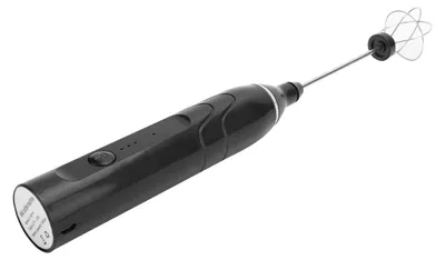 Obrázek produktu pro Elektrický napěňovač mléka s USB nabíjením, 3 rychlosti, ruční šlehač, ruční mixér, domácí potřeby, černý