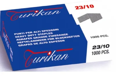 Zdjęcie produktu dla Zszywacz Turikan CF1000 PUNTI 23/10 opakowanie 1000 zszywek