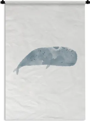 Produktbild von MuchoWow® Wandteppich Wandbehang Pottwal - Tiere - Meer - Aquarell 90x135 cm Tapisserie Dekoration Wandtuch - Baumwolle - Wandskulptur