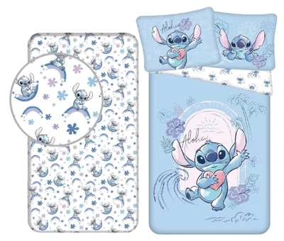 Image de Ensemble de literie Lilo & Stitch : couette et drap-housse
