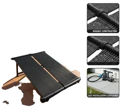 Productafbeelding van Zonnecollector voor zwembaden, 80 x 310 cm, gemaakt van PE-materiaal, geschikt voor leidingaansluitingen van 32/38 mm, weerbestendig, eenvoudige installatie