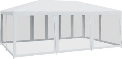 Immagine prodotto di vidaXL Tenda per feste con 10 pannelli laterali in rete bianca 6x4 m HDPE
