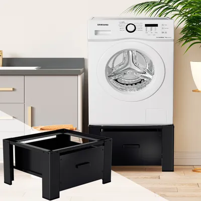 Immagine prodotto di Base per lavatrice Jayseuw in acciaio Base per lavatrice con cassetto fino a 150 kg 62,5x54,5x32,5 cm