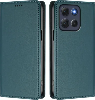 Immagine prodotto di Custodia in pelle per Motorola Moto G86, flip case magnetico in Finto cuoio con supporto Verde