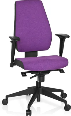 Produktbild von hjh OFFICE Profi Bürostuhl PRO-TEC 500 Ergonomischer Schreibtischstuhl mit Armlehnen (höhenverstellbar) Stoff Lila Drehstuhl für Büro, Zuhause