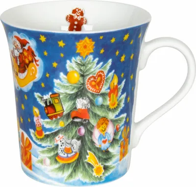 Produktbild von Könitz Becher Weihnachten, Tasse, Kaffeebecher, Porzellan, Bunt, 410 ml, 11 1 100 2453