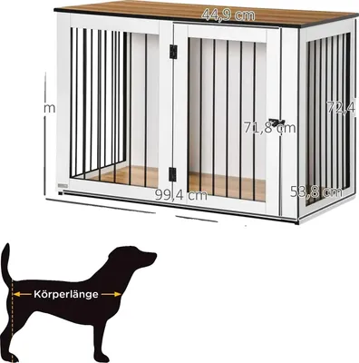 Image de Cage pour chien, porte verrouillable, design moderne, chêne