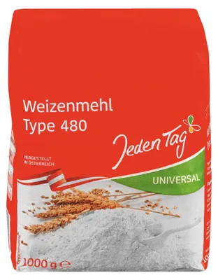 Produktbild von Weizenmehl 480 universal 1000g von Jeden Tag