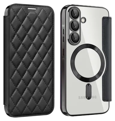 Obrázek produktu pro Pro Samsung Galaxy A56 5G 360° Full Body Magsafe RFID Anti Data Theft Art Kožené pouzdro Black