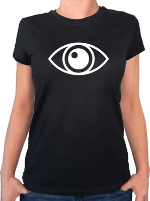 Produktbild von Huuraa Damen T-Shirt Auge Eye XXL Black Bio Baumwolle Fairtrade Damenshirt Geschenkidee