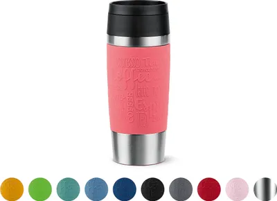 Zdjęcie produktu dla EMSA Travel Mug Classic , Koralowy, Stal nierdzewna, Silikon, Stal nierdzewna, Polipropylen (PP), 36 ml, 8,3 cm, 200 mm
