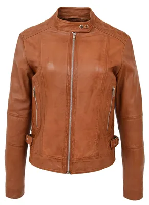 Produktbild von Damen Bikerjacke mit Reißverschluss - Braun
